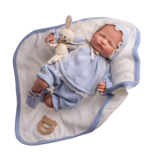 Reborn Doll | Berenguer Classics 17" Weighted & Hand Painted Soft Vinyl | Limited Edition | Mateo | Blue |