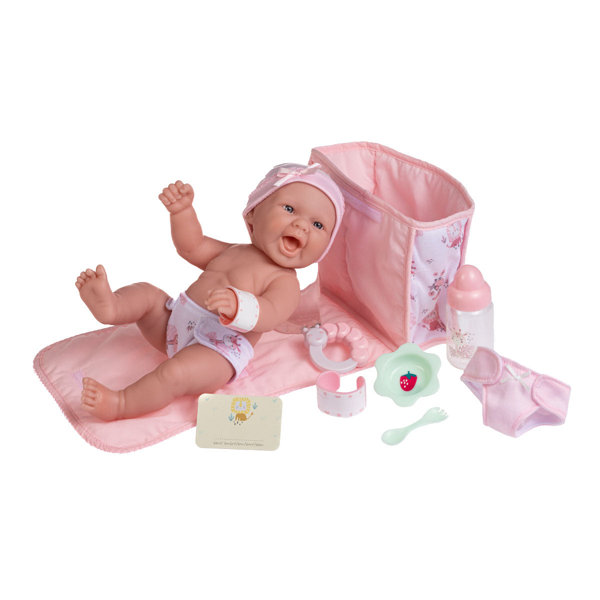 JC Toys La Newborn 13 Inch Realistic Baby Doll Diaper Bag Gift