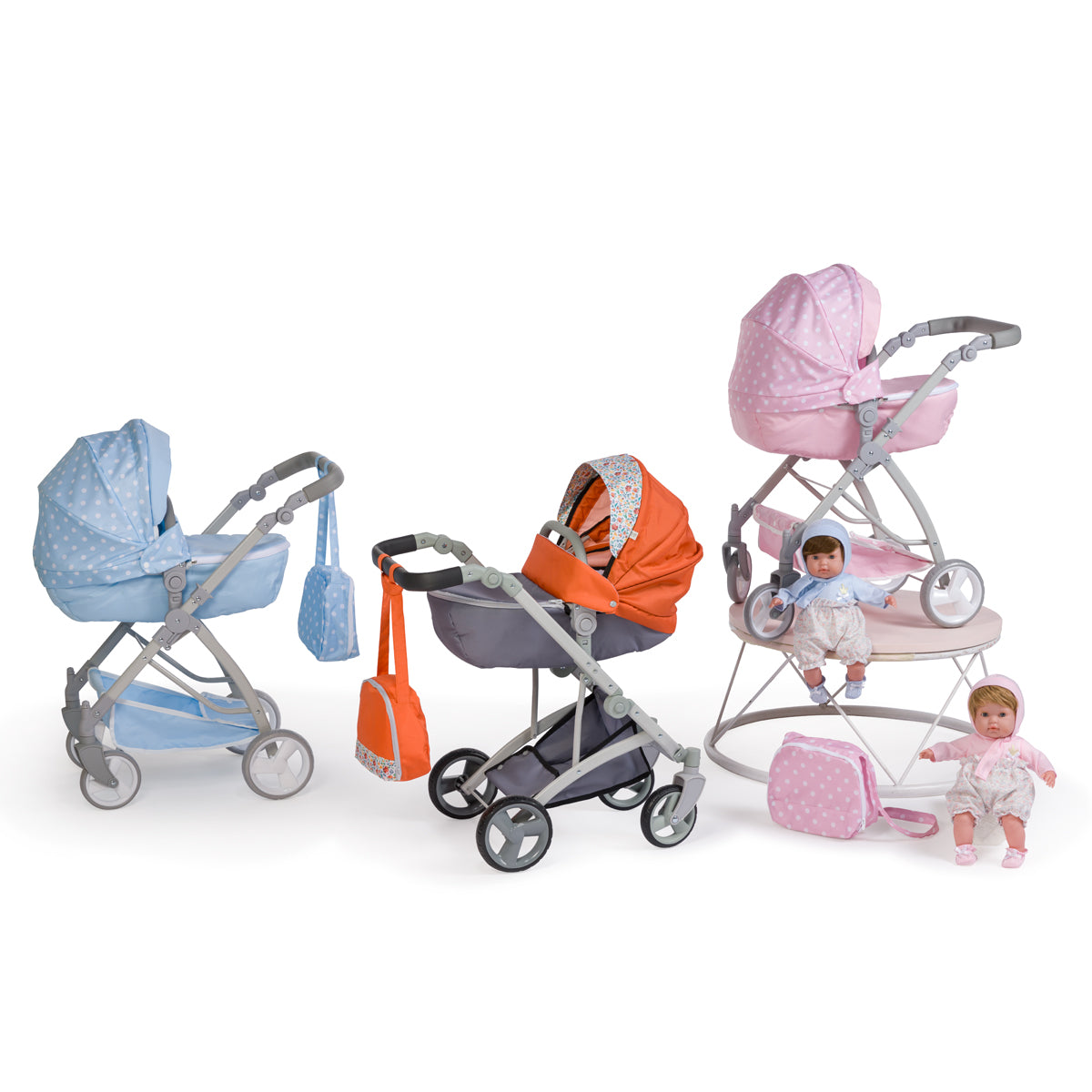 JC Toys - Berenguer Boutique Playtime | Deluxe Folding Sports Pram Stroller | Royal Pink Collection | for Dolls up to 20" | Ages 3+