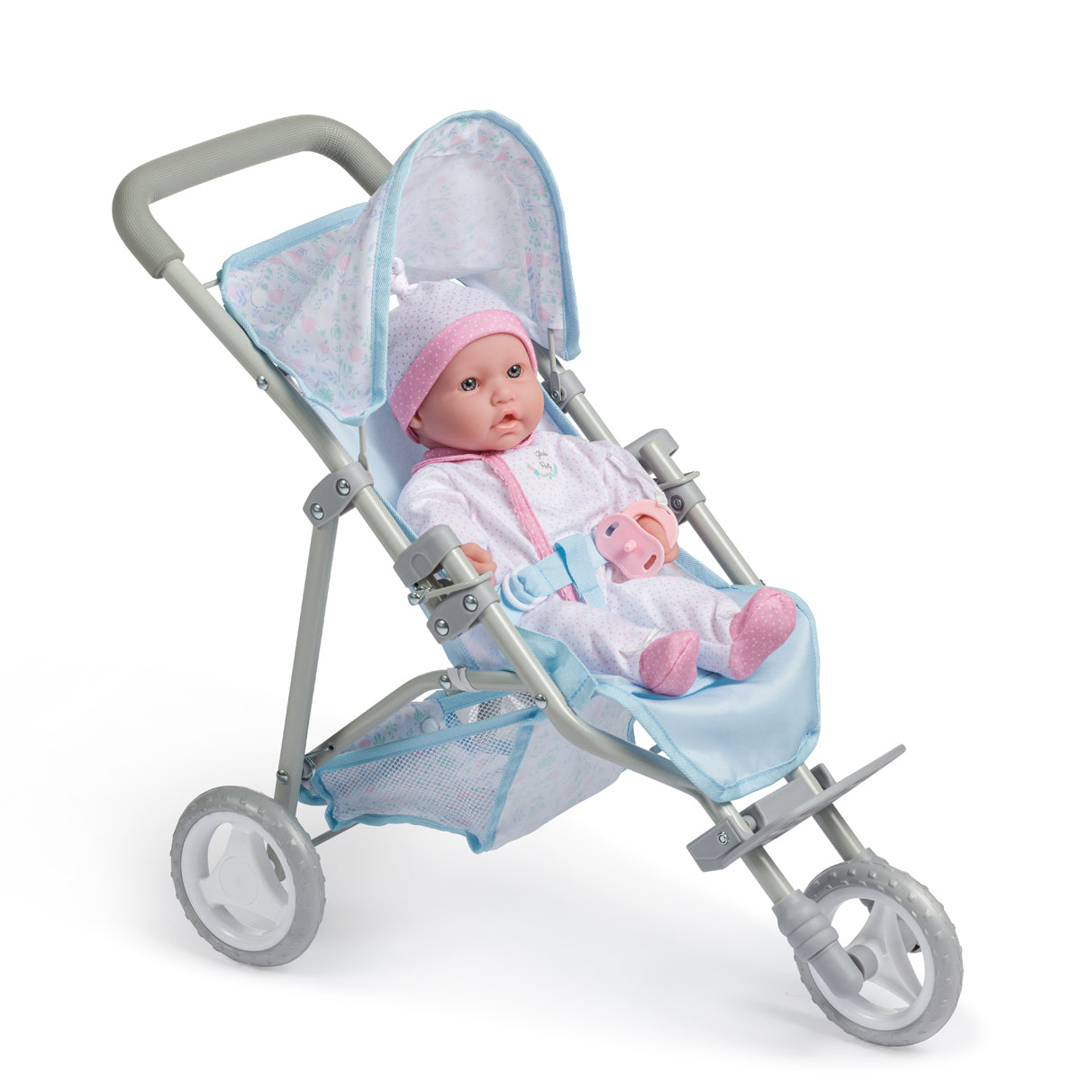 JC Toys - Berenguer Boutique Playtime | Deluxe Folding Jogger | Royal Blue Collection | for Dolls up to 20" | Ages 3+