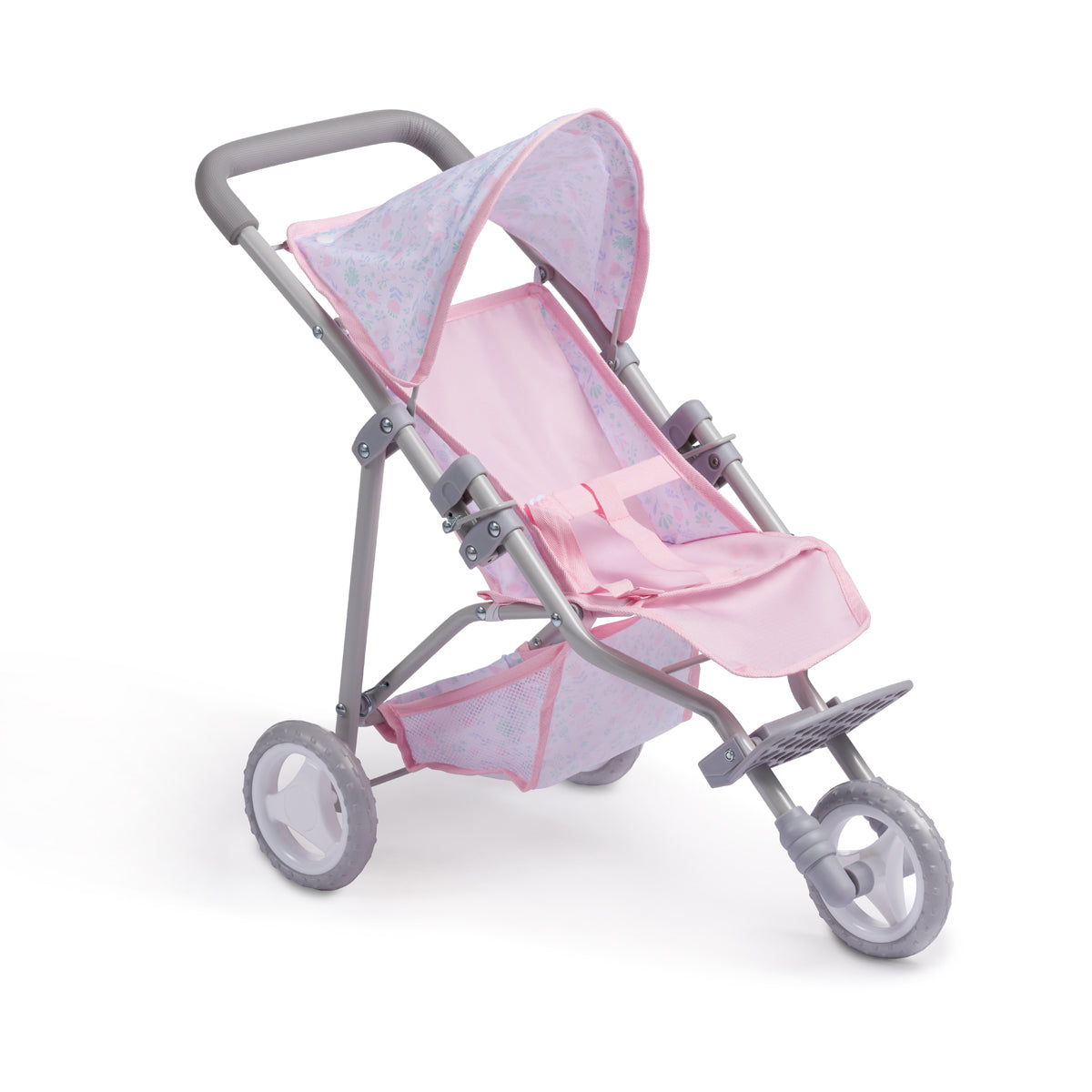 JC Toys - Berenguer Boutique Playtime | Deluxe Folding Jogger | Royal Pink Collection | for Dolls up to 20" | Ages 3+