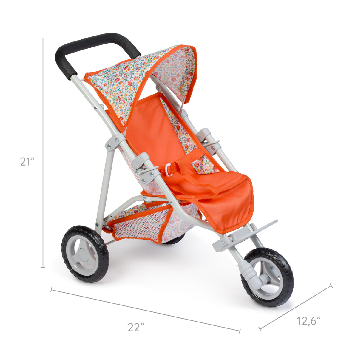 JC Toys - Berenguer Boutique Playtime | Deluxe Folding Jogger | Nature Collection | for Dolls up to 20" | Ages 3+