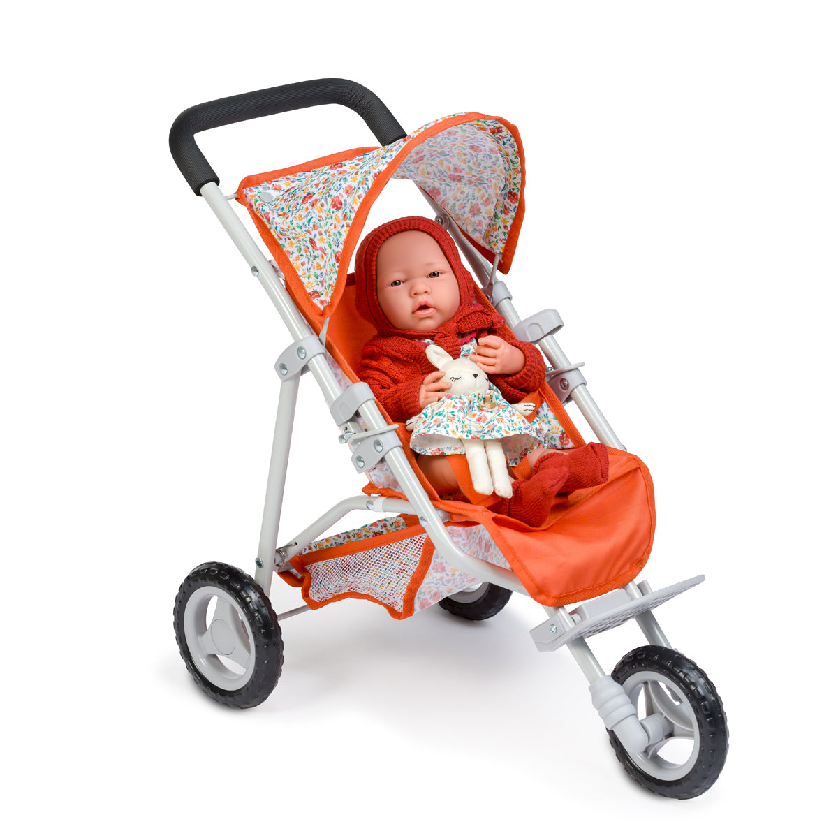 JC Toys - Berenguer Boutique Playtime | Deluxe Folding Jogger | Nature Collection | for Dolls up to 20" | Ages 3+