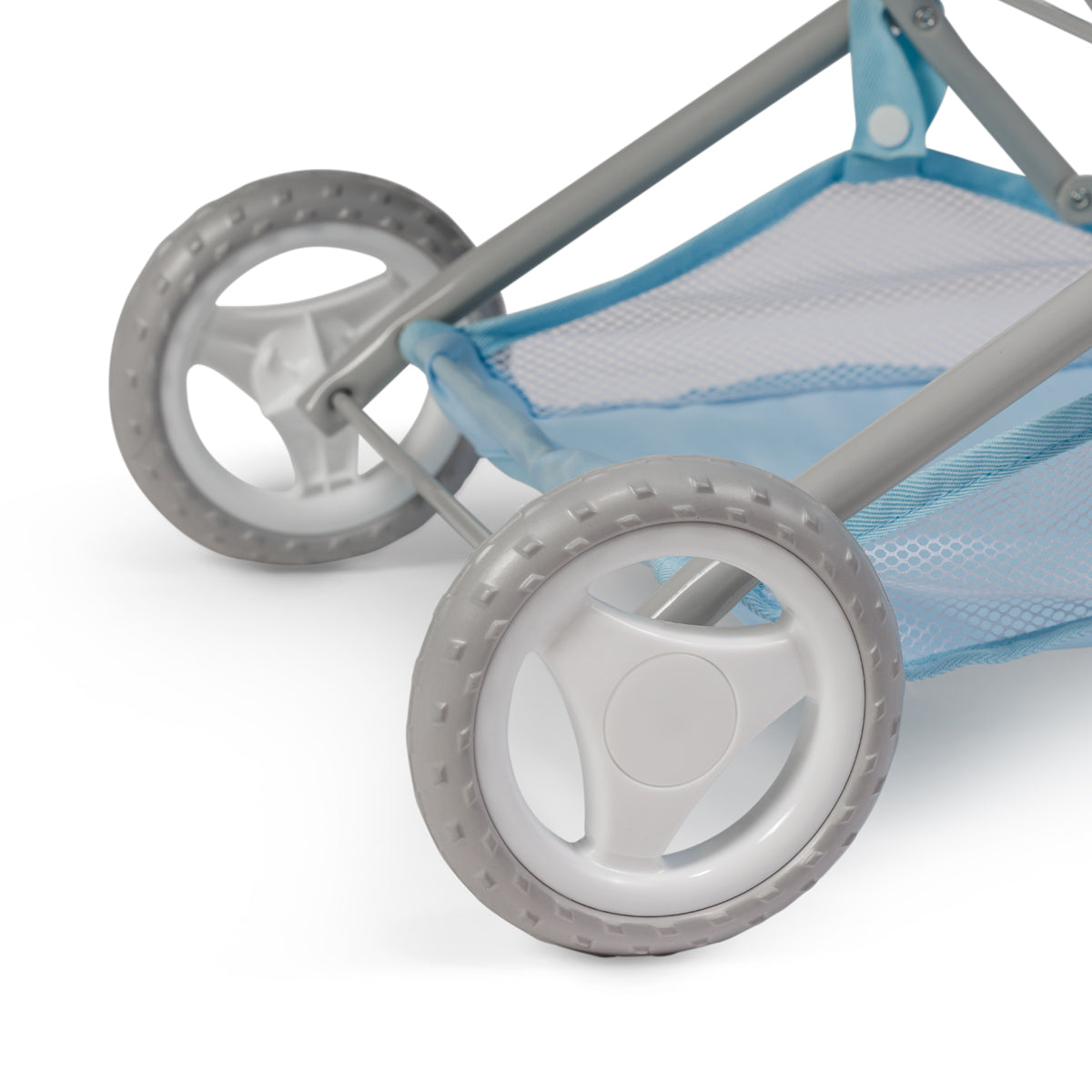 JC Toys - Berenguer Boutique Stroller | Easy Folding Stroller with Canopy and Storage | for Dolls up to 18" | Ages 3+ | Blue Floral