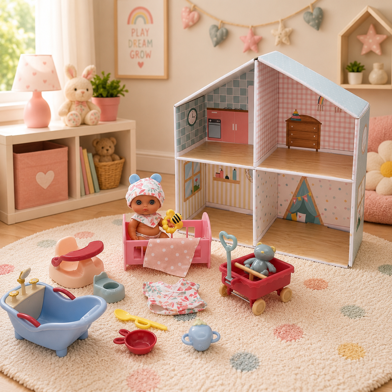 Cuté toys 5個セット おもちゃ Lil' Cutesies® 5.5” All Vinyl Baby Doll Playhouse Set – 16 Piece