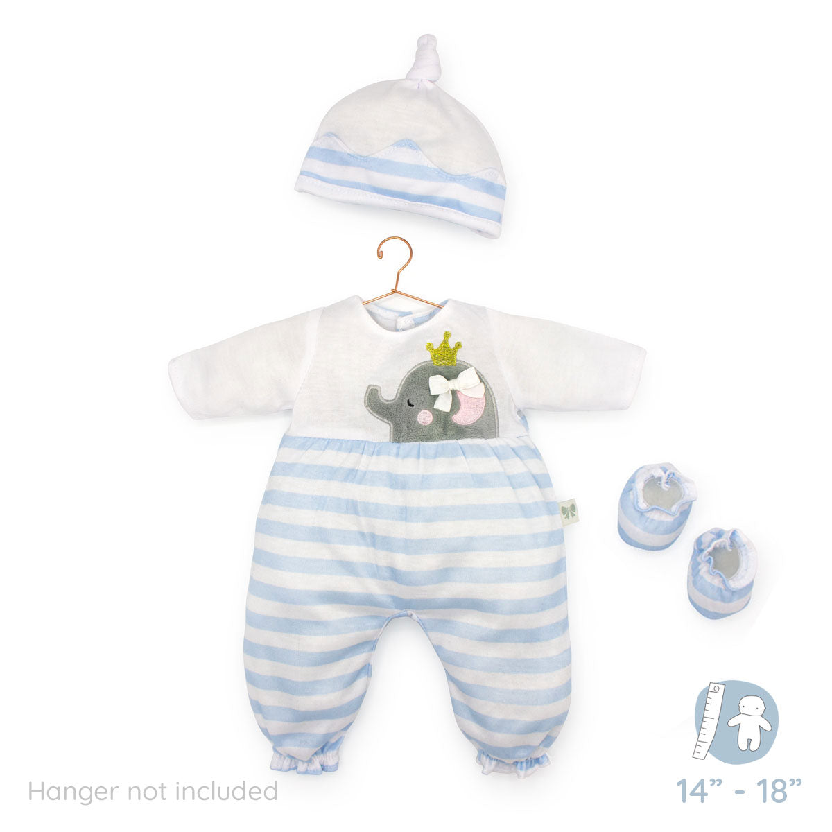 JC Toys Clothing Blue Striped Long Onesie Baby Doll Outfits JC Toys Group Inc