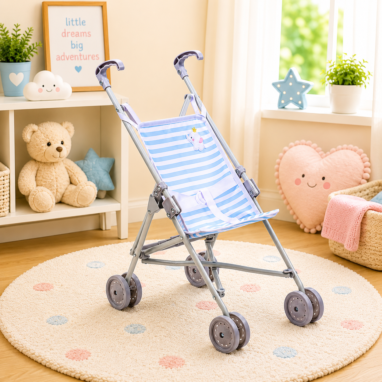JC Toys Berenguer Boutique Single Umbrella Baby Doll Stroller Blue – JC Toys Group Inc