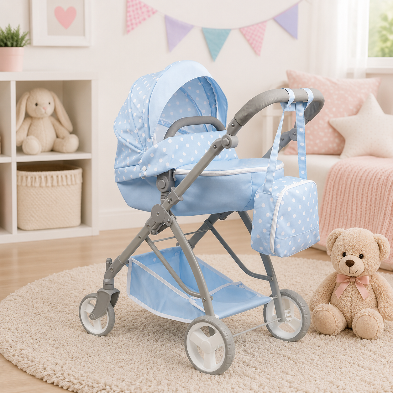 JC Toys - Berenguer Boutique Playtime | Deluxe Folding Sports Pram
