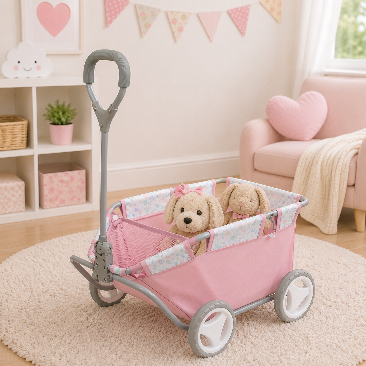 JC Toys - Berenguer Boutique Playtime | Deluxe Folding Pull Along