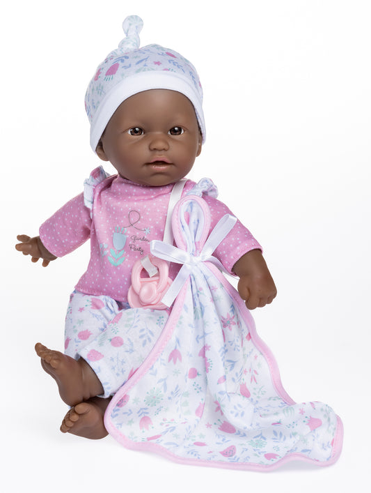 La Baby ® 11" Mini Soft Body Baby Doll Pink/White w/ Blanket & Pacifier. African American