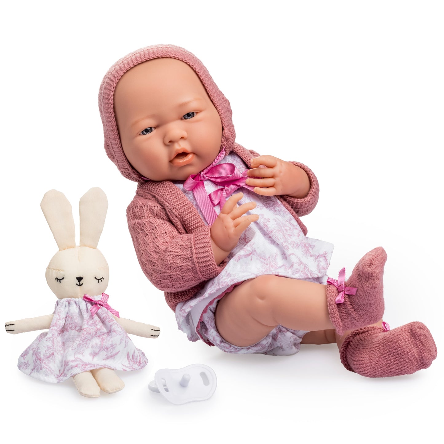 JC Toys La Newborn ROYAL Collection 15" All-Vinyl Anatomically Correct Real Girl Baby Doll Pink Gift Set Ages 2+