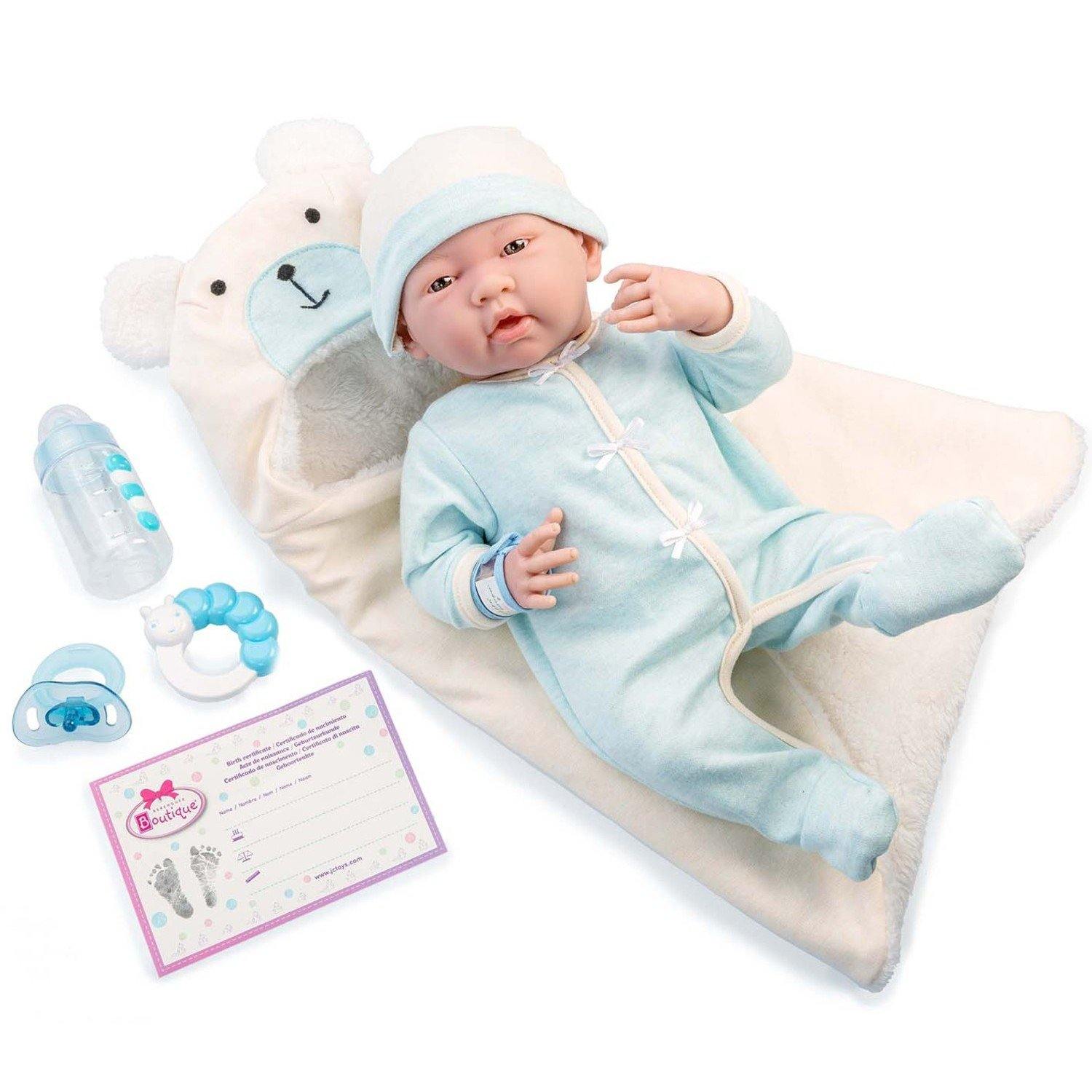 JC Toys Berenguer Baby Dolls Soft Body Newborn Doll Blue