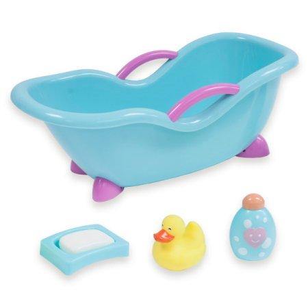 For Keeps! Blue with Pink Baby Doll Bath Gift Set - Fits Small Dolls up to 11” dolls - JC Toys Group Inc.