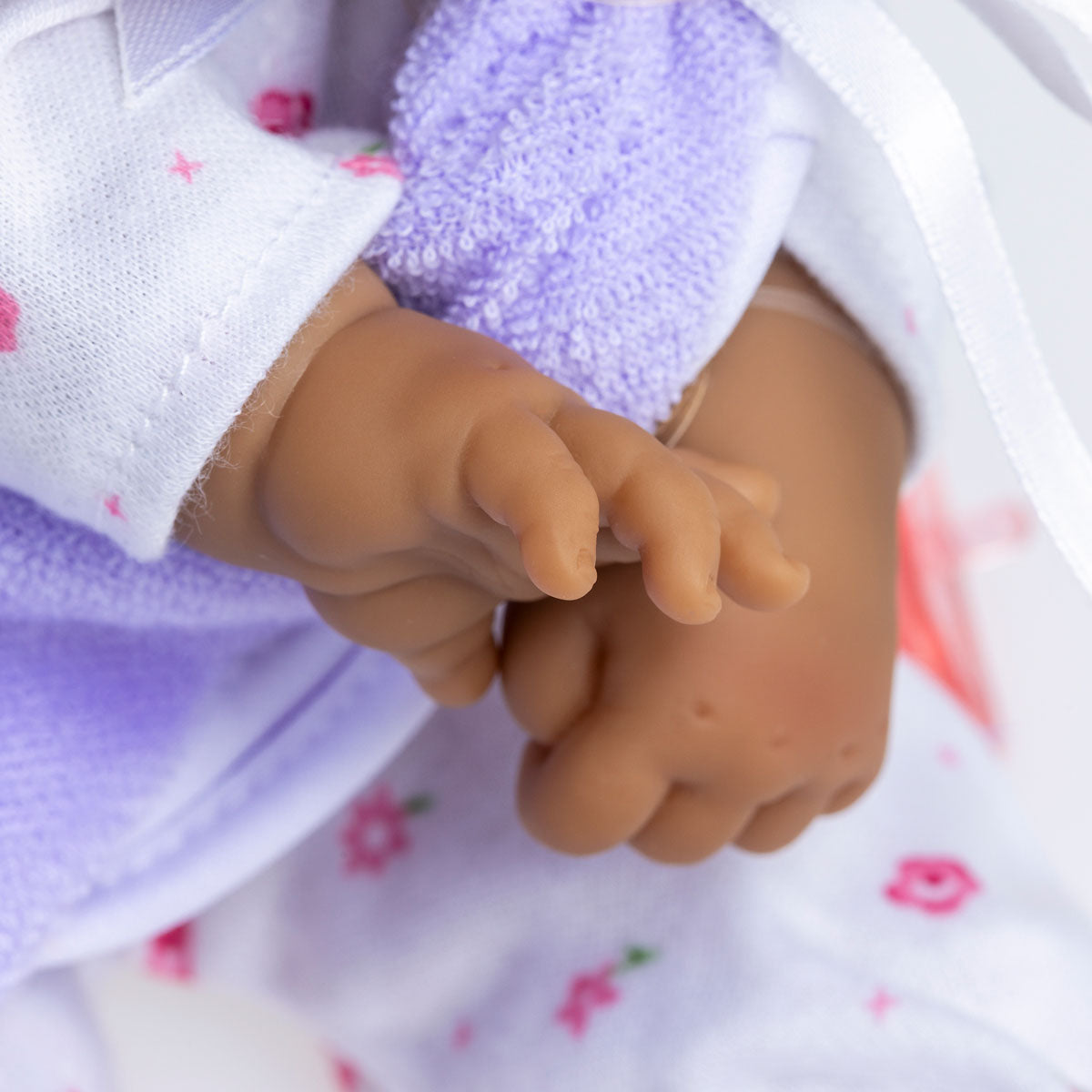JC Toys, La Baby 11 inch Soft Body Hispanic Baby Doll in Purple Outfit