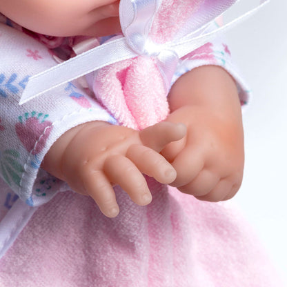 La Baby ® 11" Mini Soft Body Baby Doll White / Pink w/ Blanket & Pacifier.