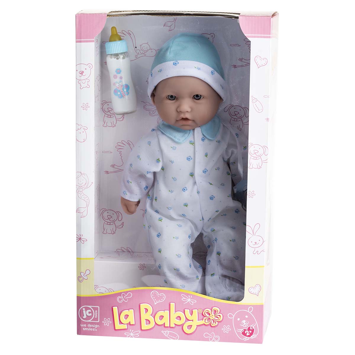 JC Toys, La Baby 16 inches Soft Body Baby Doll in Blue - Realistic Features