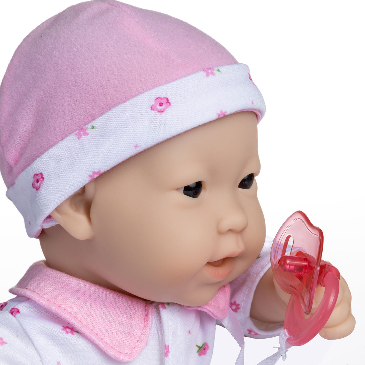 JC Toys, La Baby 16 inches Soft Body Asian Baby Doll in Pink Outfit