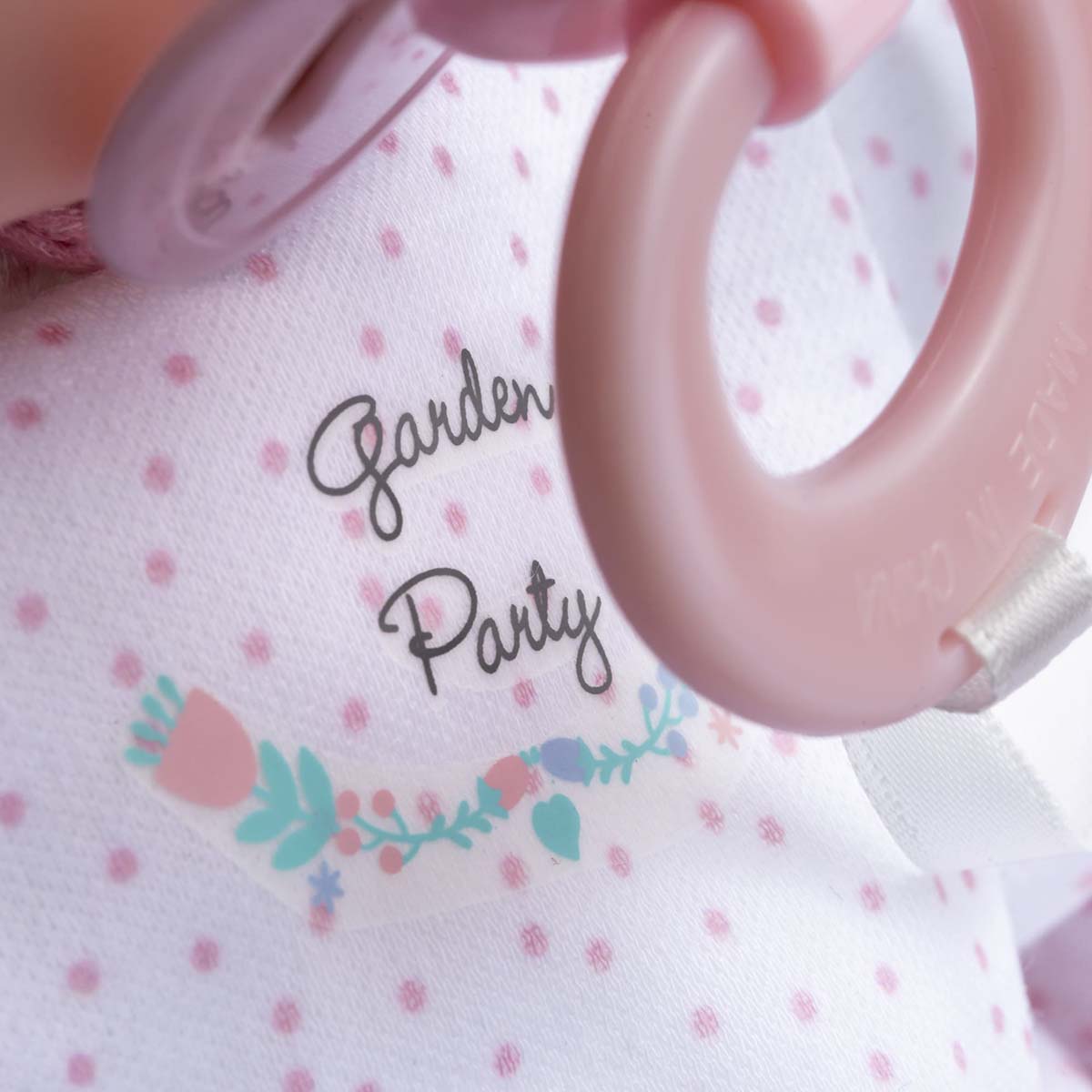 La Baby ® 16" Soft Body Baby Doll White/Pink Onesie w/ Pacifier & Magic Bottle.