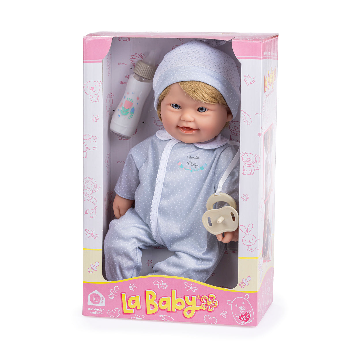 JC Toys, Down Syndrome La Baby 16 inches Soft Body Baby Doll with Blonde Hair - Realistic Features