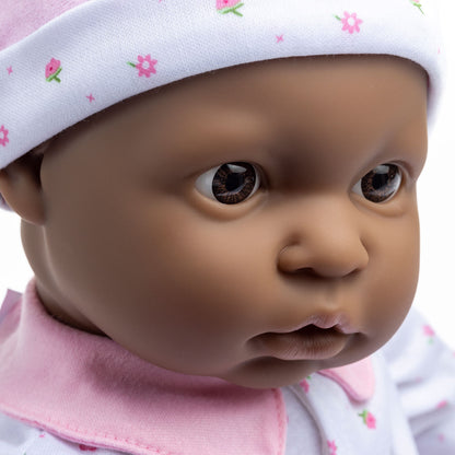 La Baby Play Doll - 20" African American Soft Body Baby Doll in baby outfit Pink w/ Pacifier