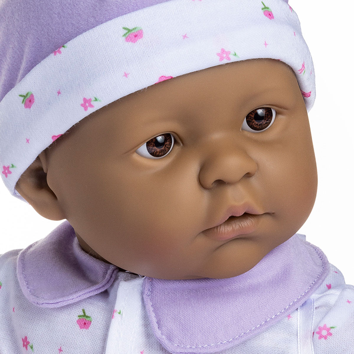 La Baby Play Doll - 20" Hispanic Soft Body Baby Doll in baby outfit Purple w/ Pacifier