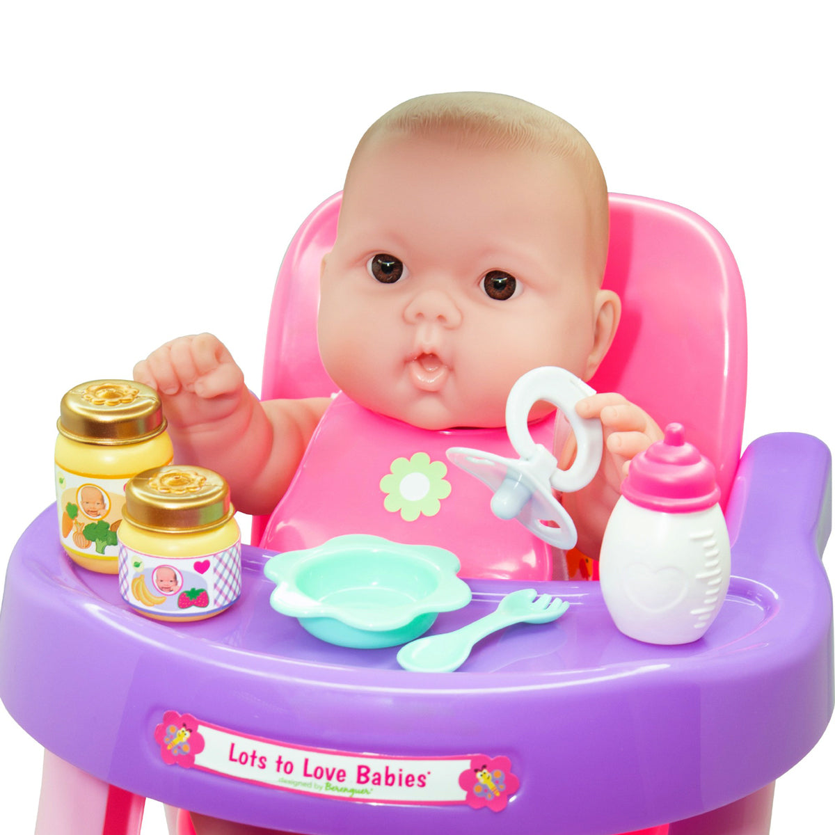 JC Toys, Lots to Love Babies 14 inches Baby Doll with High Chair and Accessories
