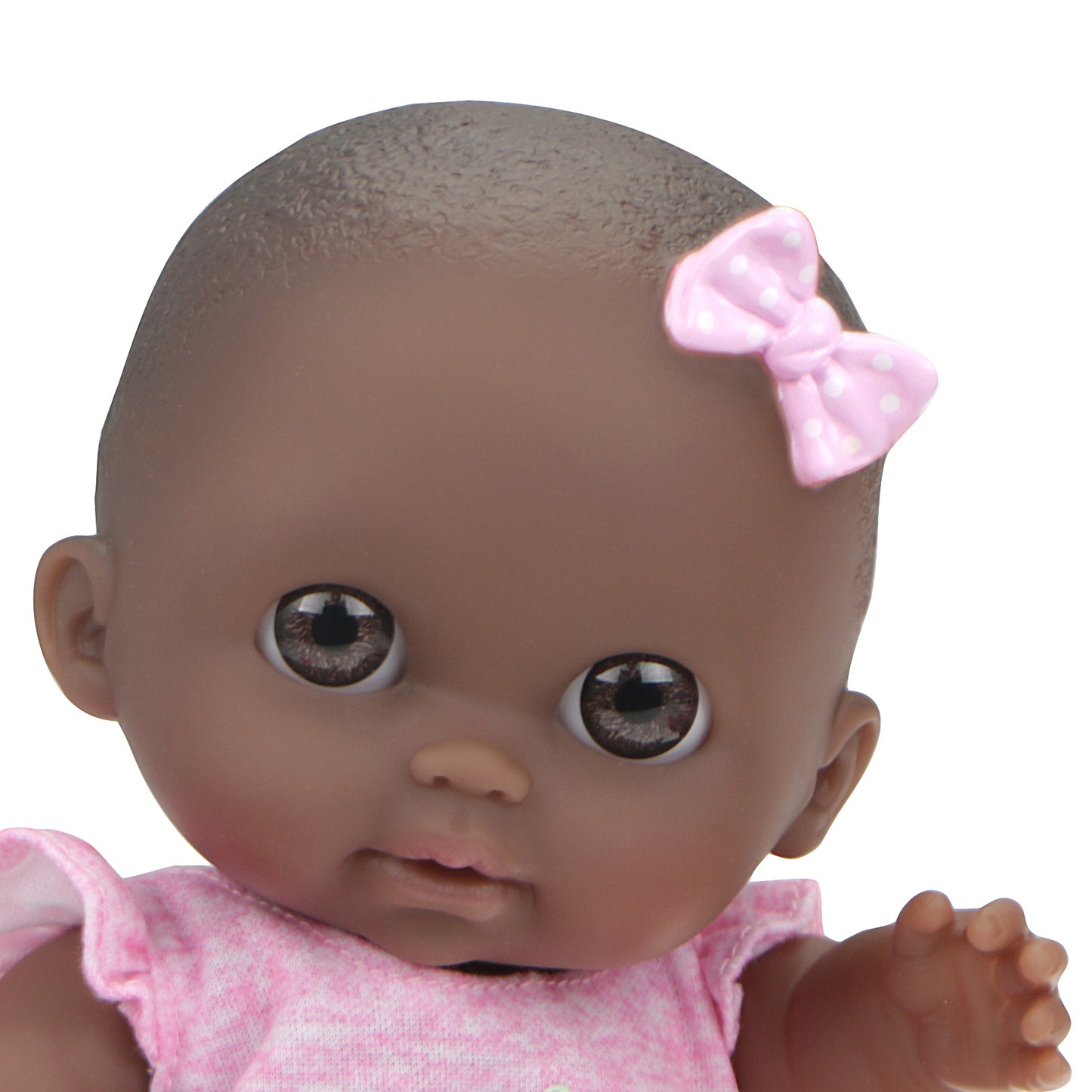 JC Toys - Lil Cutesies Lila African American 8.5" All Vinyl Baby Doll | Posable and Washable | Removable Outfit | Brown Eyes | Ages 2+