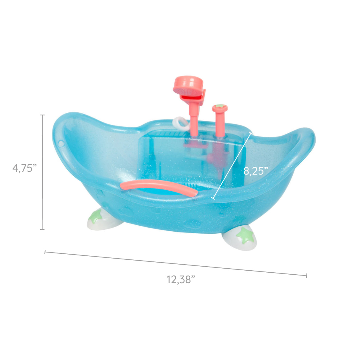 JC Toys Lil' Cutesies 8.5" Baby Doll in Bathtub with Fun Accessories - All-Vinyl