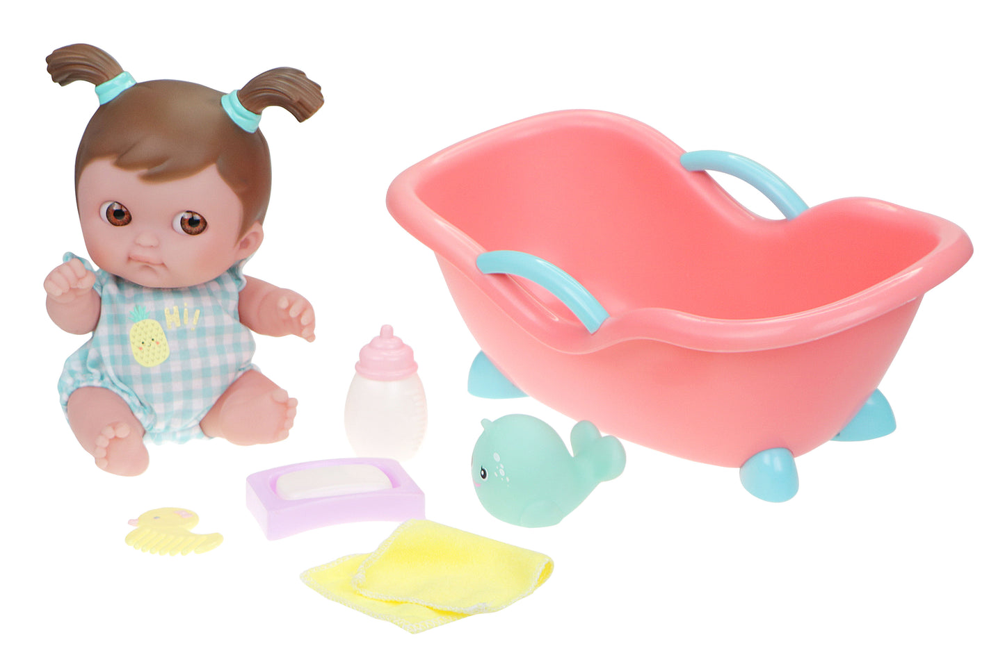 JC Toys, Lil' Cutesies 9.5" inches All Vinyl Washable Doll Bathtub Gift Set