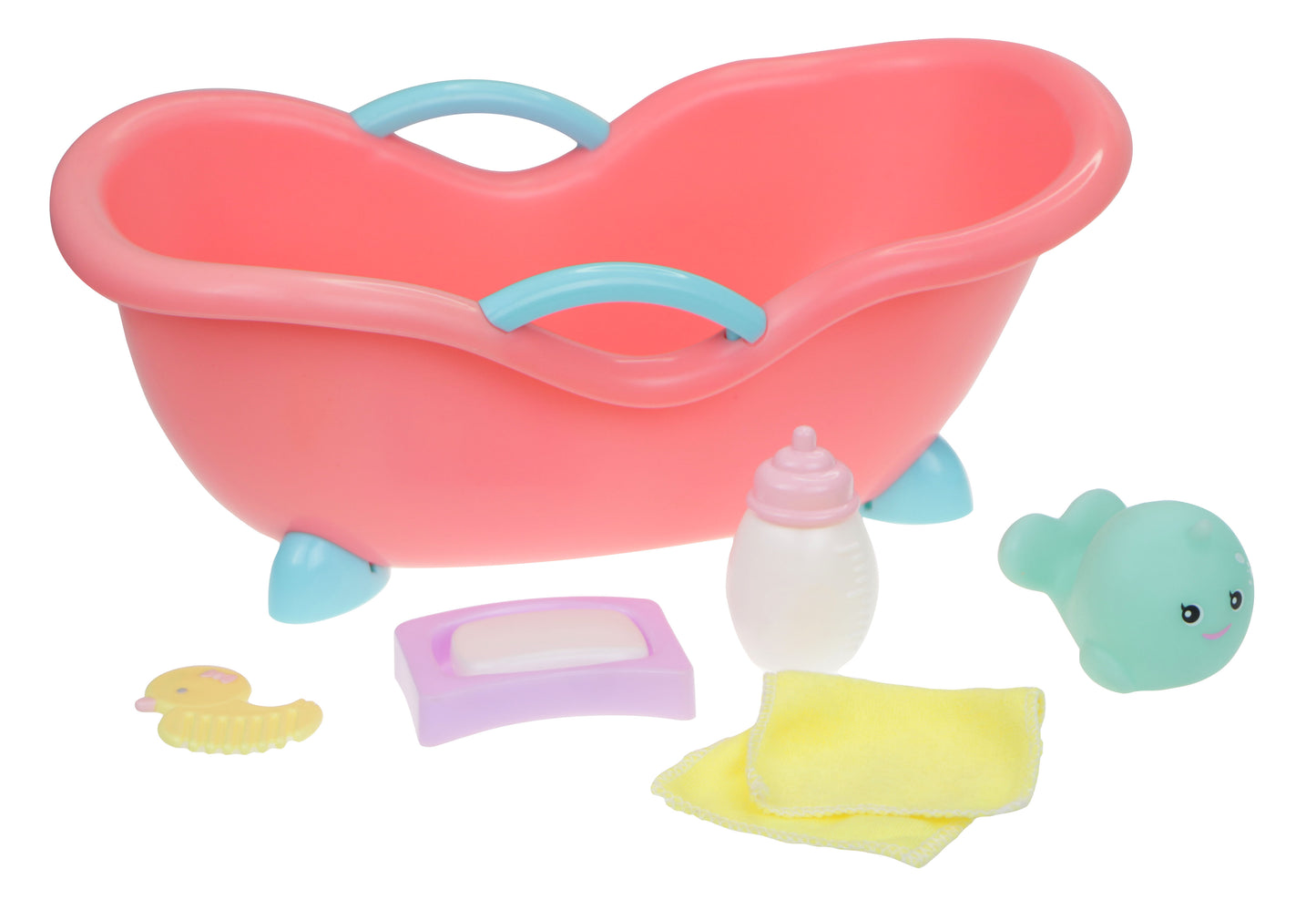 JC Toys, Lil' Cutesies 9.5" inches All Vinyl Washable Doll Bathtub Gift Set