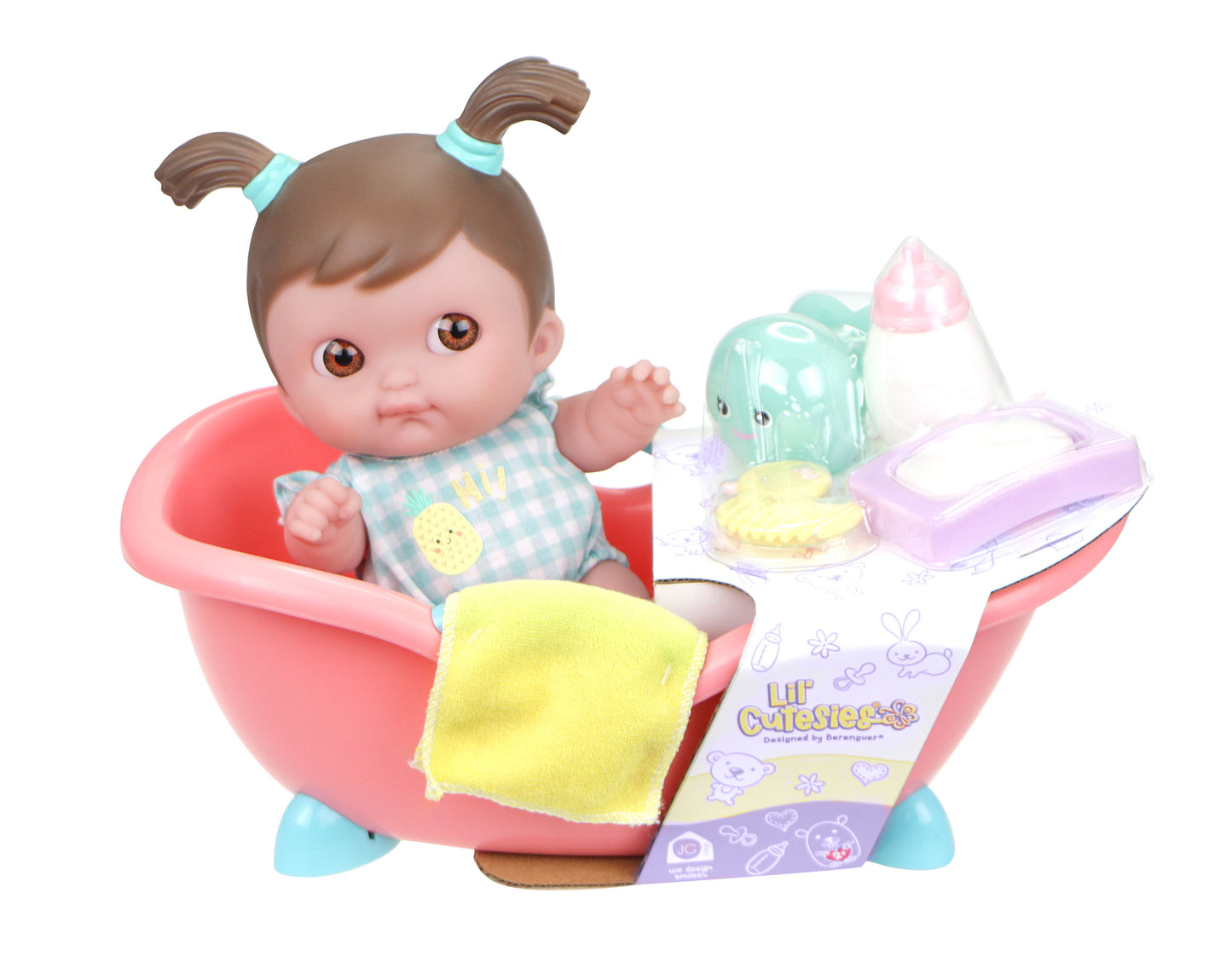 JC Toys, Lil' Cutesies 9.5" inches All Vinyl Washable Doll Bathtub Gift Set