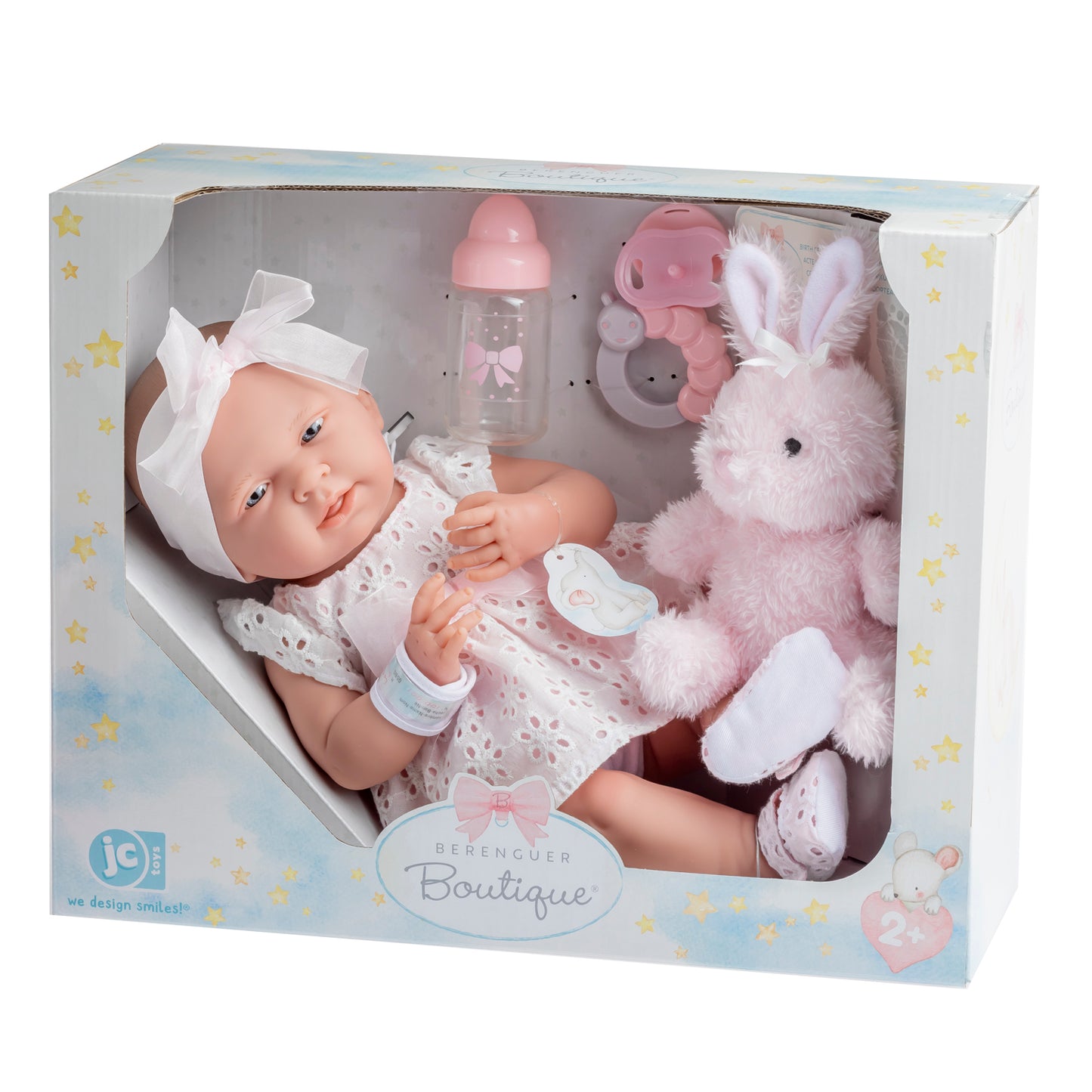 La Newborn All Vinyl Anatomically Correct Real Girl 15in Baby Doll - White Dress