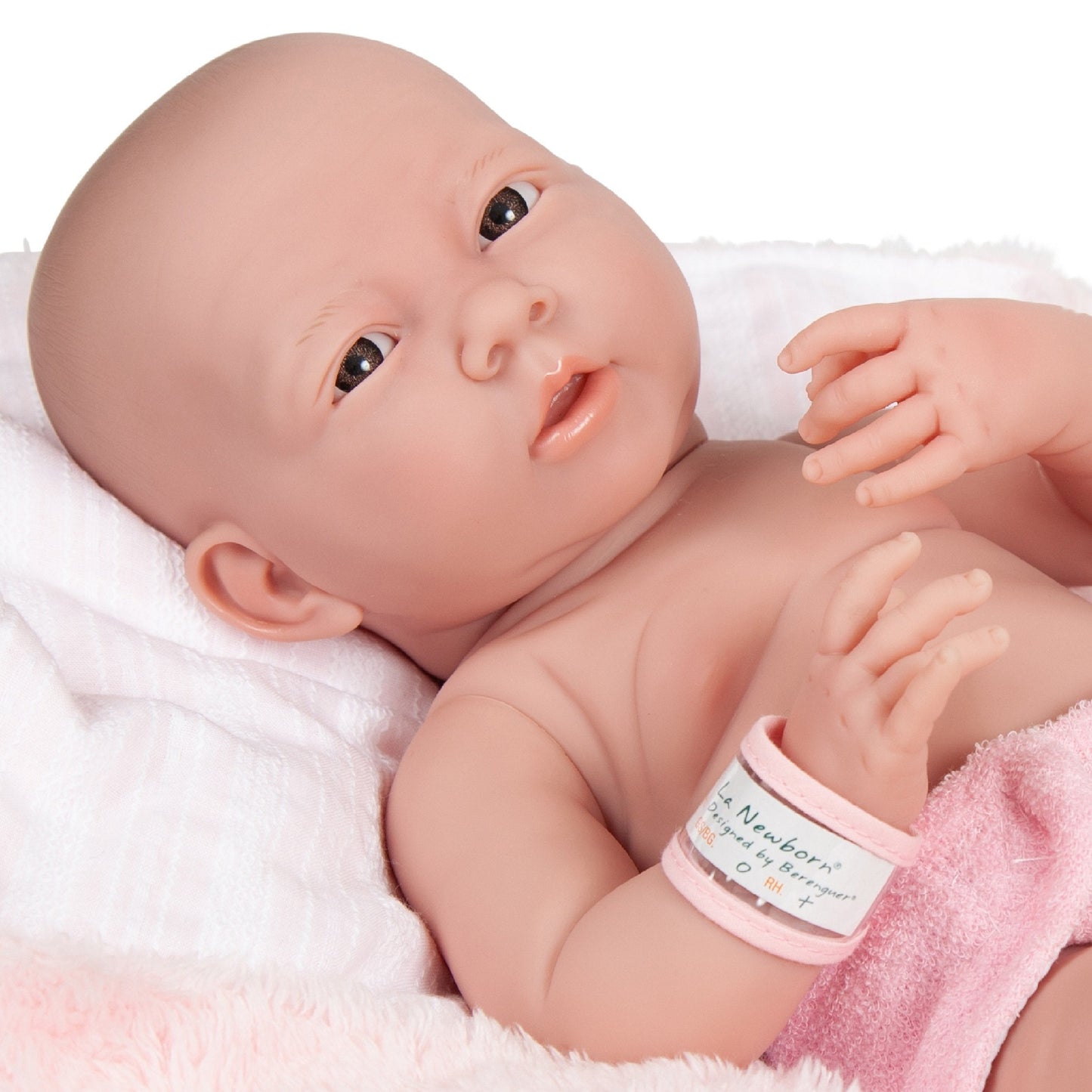 JC Toys,La Newborn All-Vinyl Real Girl 15in Baby Doll-White Outfit & Accessories