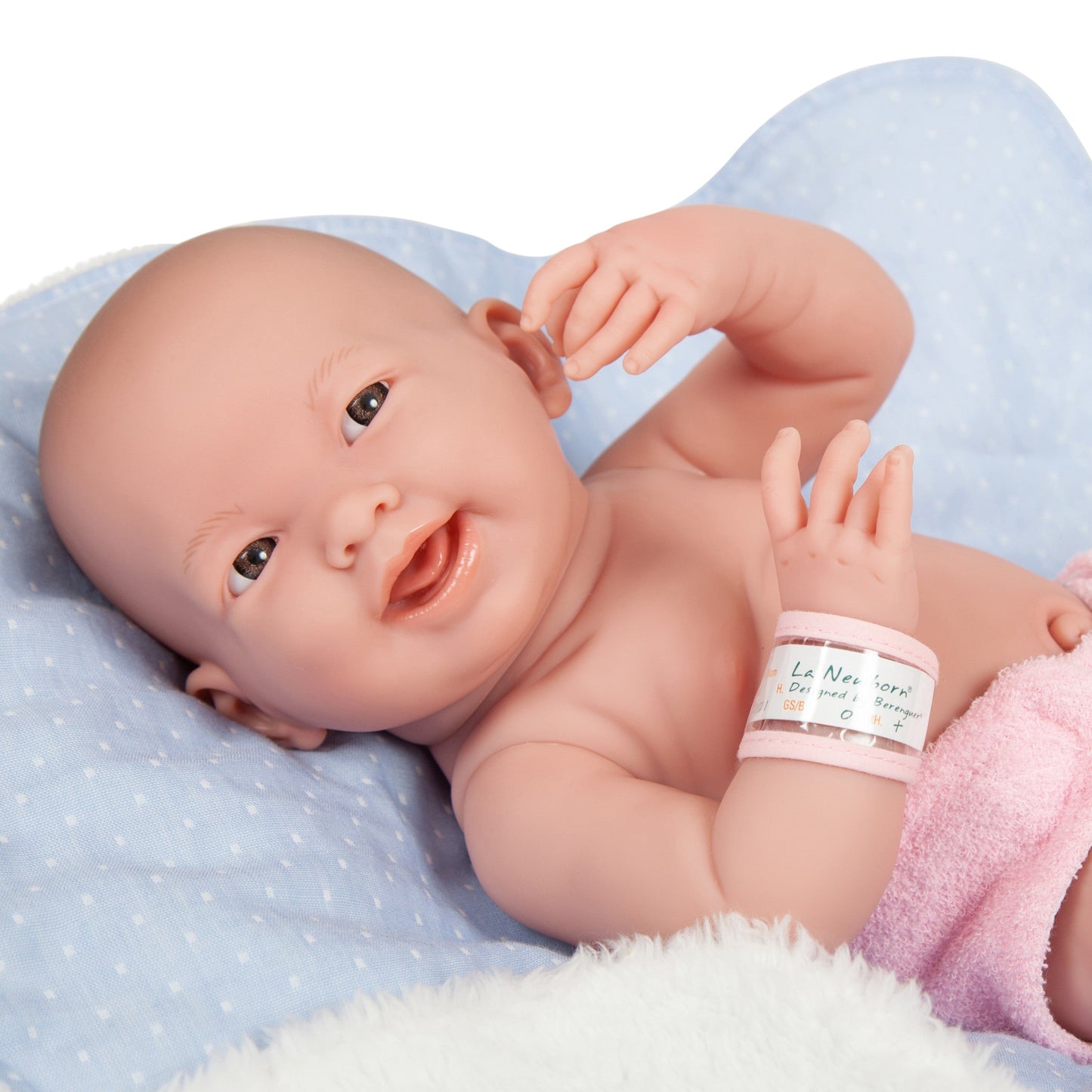JC Toys, La Newborn All-Vinyl Real Girl 15" Baby Doll-Blue Outfit & Accessories