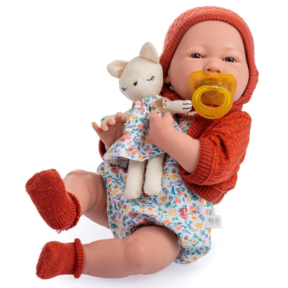 JC Toys La Newborn Anatomically Correct Real Girl Baby Doll 15" All-Vinyl NATURE Collection Designed by Berenguer Ages 2+