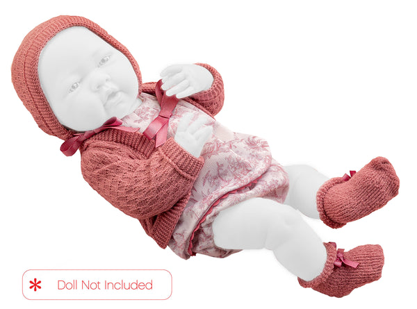 Pink Knit multi piece outfit for 15" Doll (18067)