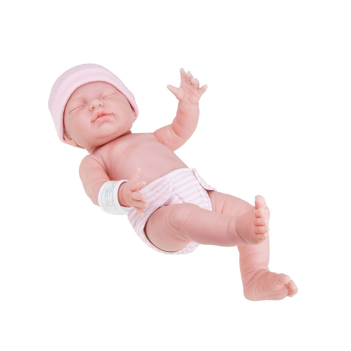 La Newborn® 17"  All-Vinyl Retro La Newborn Doll (closed Eyes) in Pink Set w/ accessories. Window Box