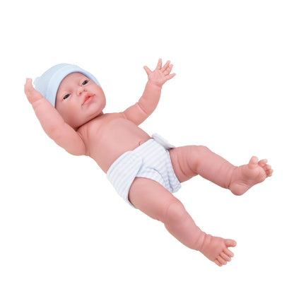 La Newborn® 17"  All-Vinyl Retro La Newborn Doll in Blue w/ accessories. Window Box
