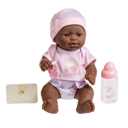 JC Toys, La Newborn 12inches African American All Vinyl Nursery Gift Set Doll