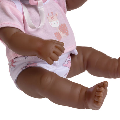 JC Toys, La Newborn 12inches African American All Vinyl Nursery Gift Set Doll