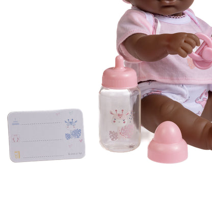 JC Toys, La Newborn 12inches African American All Vinyl Nursery Gift Set Doll