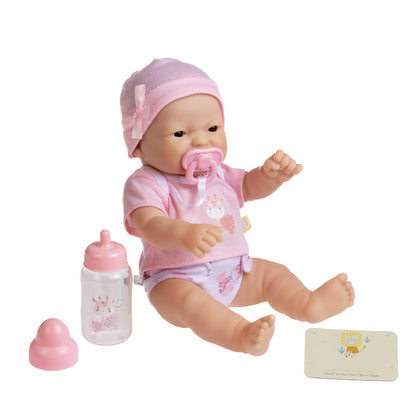 JC Toys, La Newborn 12 inches Asian All Vinyl Nursery Gift Set Doll