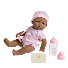 JC Toys, La Newborn 12 inches Hispanic All Vinyl Nursery Gift Set Doll