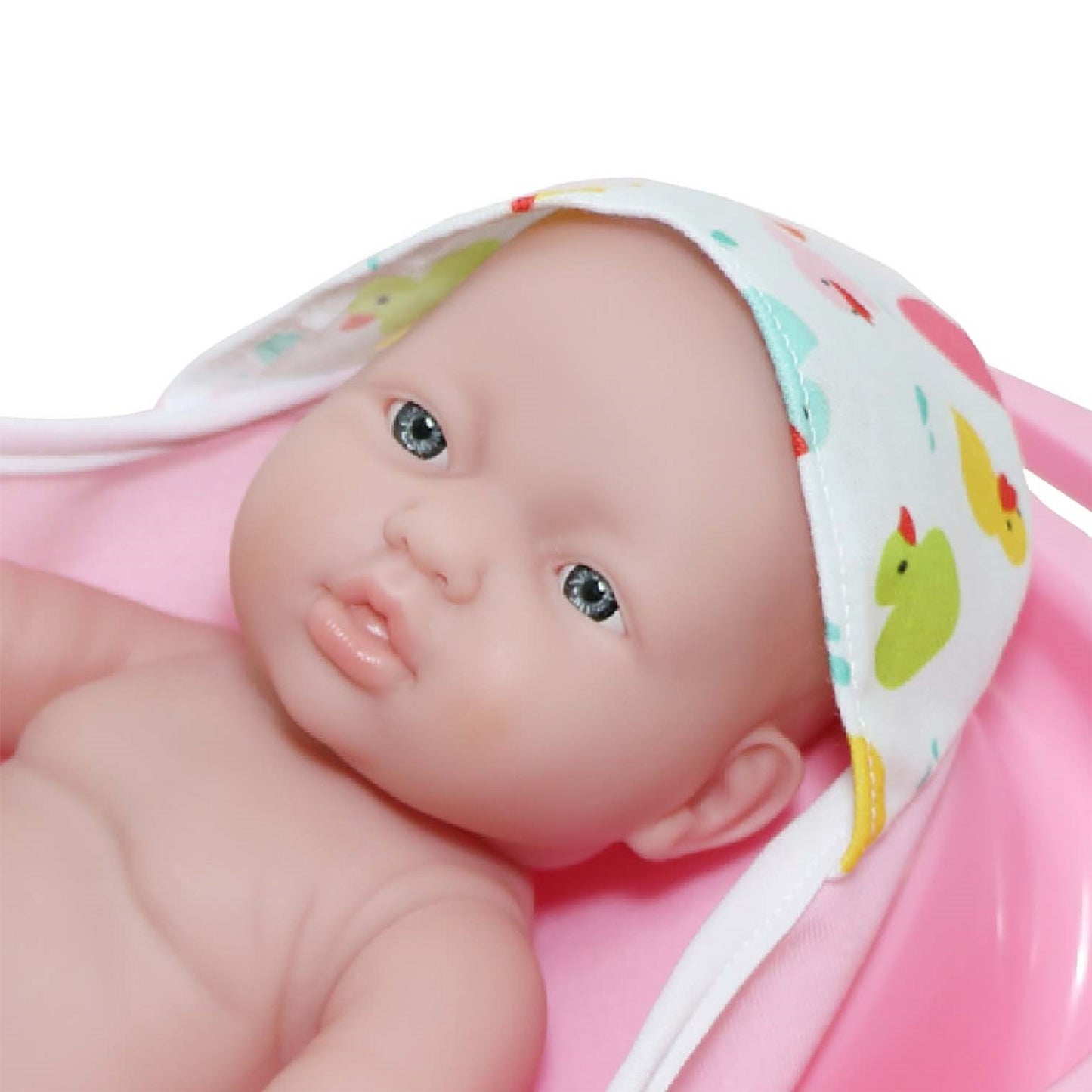 JC Toys, La Newborn 10 piece Layette Deluxe Bathtub Gift Set 12.5" Life-Like Vinyl Newborn Doll w/ Accessories Pink Waterproof Ages 2+