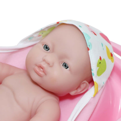 JC Toys, La Newborn 10 piece Layette Deluxe Bathtub Gift Set 12.5" Life-Like Vinyl Newborn Doll w/ Accessories Pink Waterproof Ages 2+