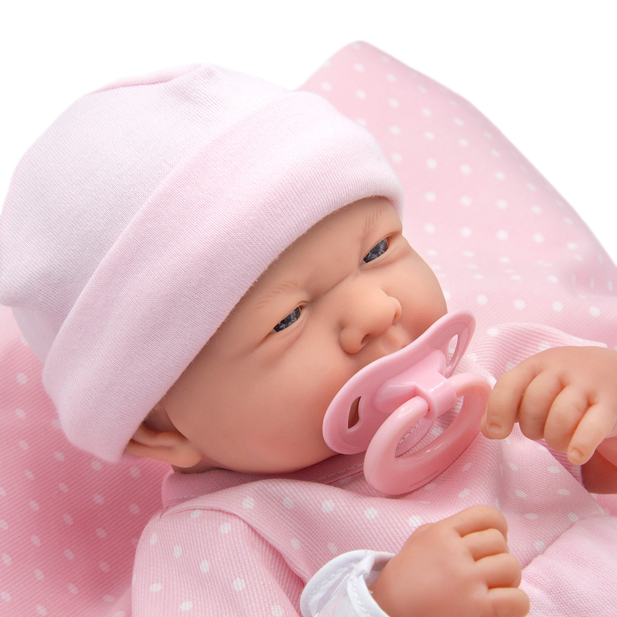 JC Toys, La Newborn Boutique 14 Inch Real Girl Doll-Pink Outfit 9 Pcs Gift Set