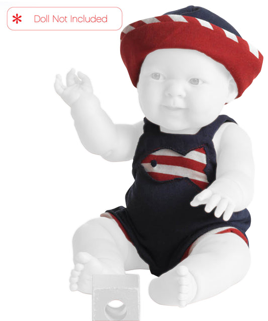 Red White and Blue Onesie and Hat for Dolls for 14" Dolls (18711)