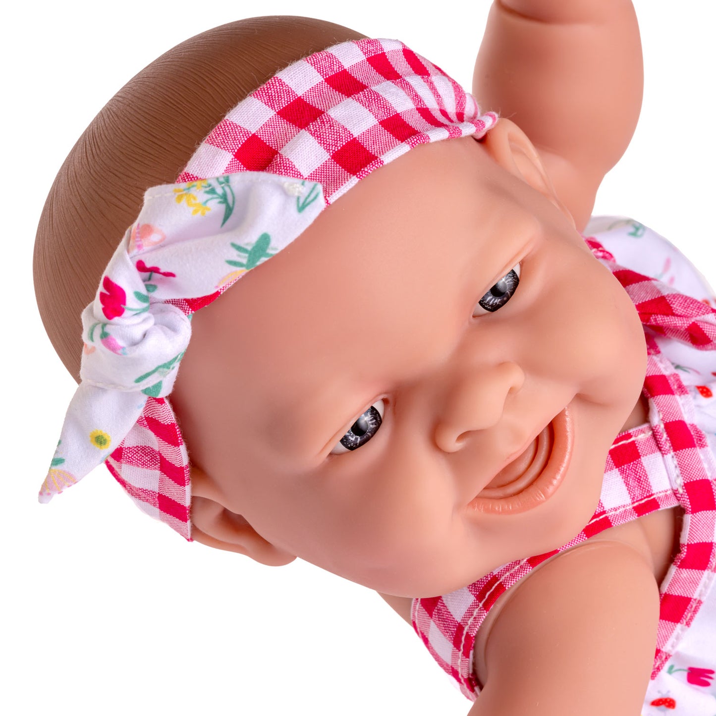 Lola Spring Picnic 14” Realistic All Vinyl Posable Play Doll "REAL GIRL" – Happy Face- Dressed in 2 Piece Fun Collection Outfit with Shoes -By Berenguer Boutique