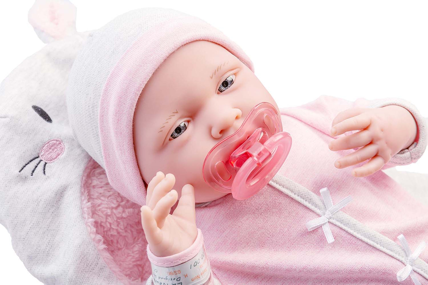 JC Toys, Soft Body La Newborn 15.5 inches baby doll -Pink Bunny Bunting Gift Set