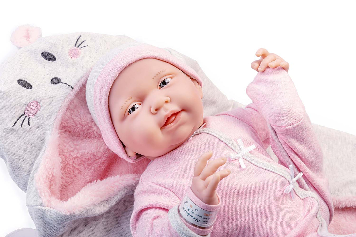 JC Toys, Soft Body La Newborn 15.5 inches baby doll -Pink Bunny Bunting Gift Set